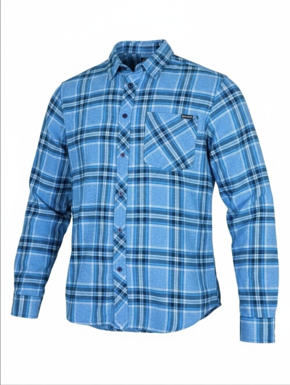 Body Glove Mens Size Large Blue Plaid 100% Cotton Button Down Casual Shirt